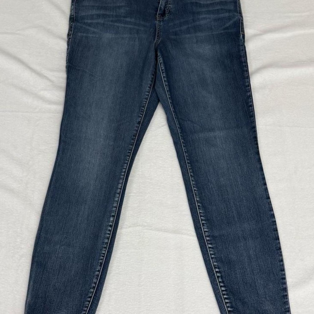Maurices Everflex High Rise Skinny Jeans Dark Wash Stretchy Blue Denim 14 Reg